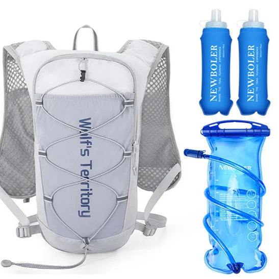 Gourde Sac à Dos de Running - Sac à dos et Recharge de 1.5L et 500 mL - Coloris : Gris