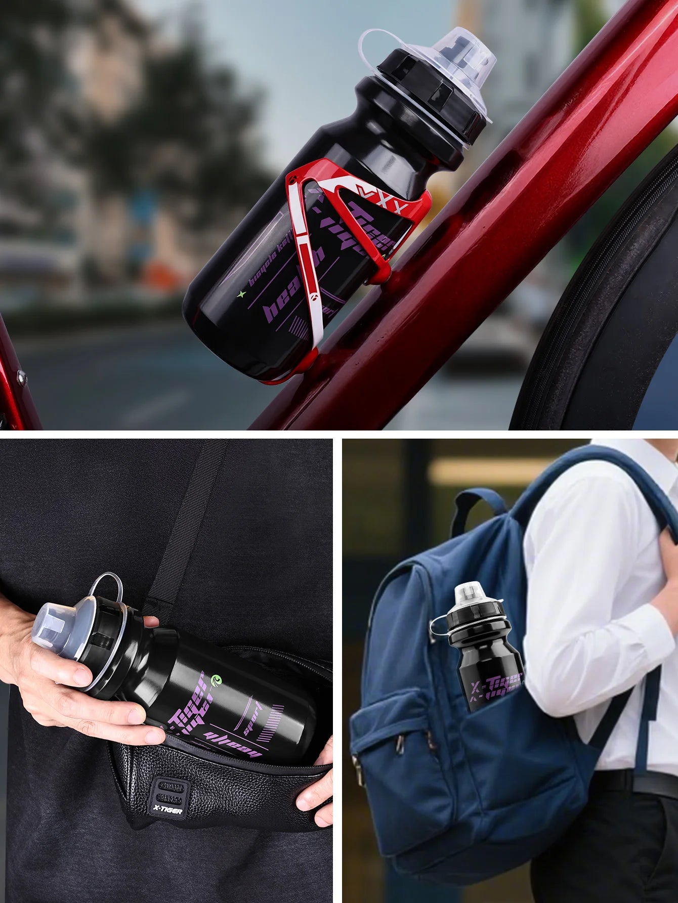 Gourde Sport avec son Support - 650 mL - Coloris : Divers