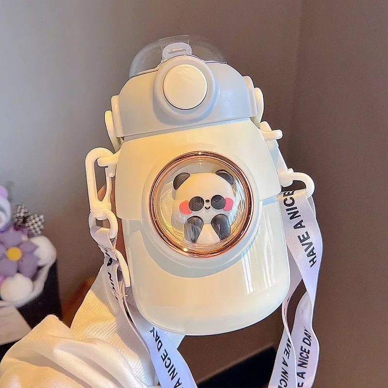 Gourde Enfant avec Paille Kawaïï - 700 mL - Animaux Divers