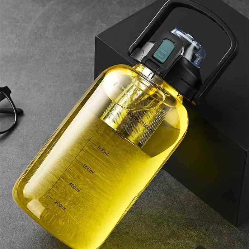 Gourde en Verre Insert en Inox pour Infusion - Moyenne Capacité - 1L