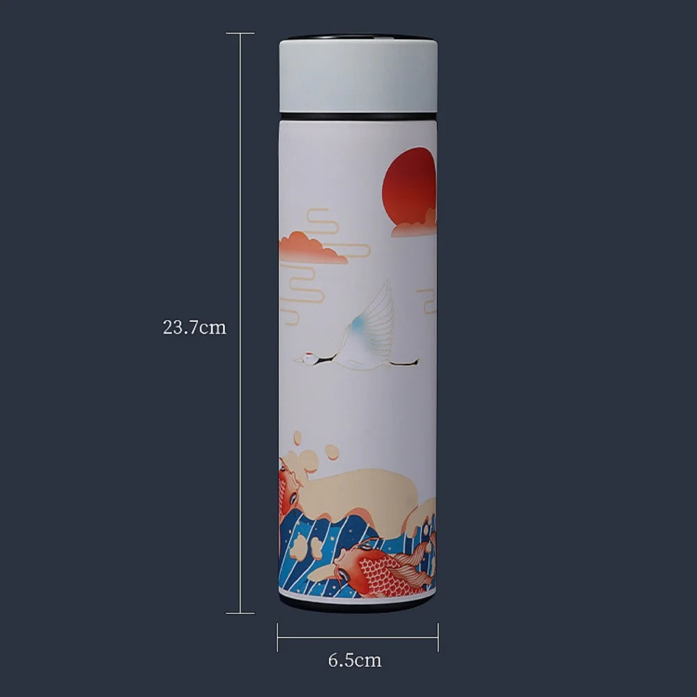 Thermos à Affichage de Température Numérique - Thème : Japon - La Vague
