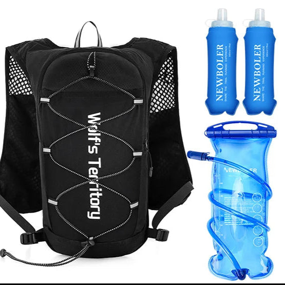 Gourde Sac à Dos de Running - Sac à dos et Recharge de 1.5L et 500 mL - Coloris : Noir